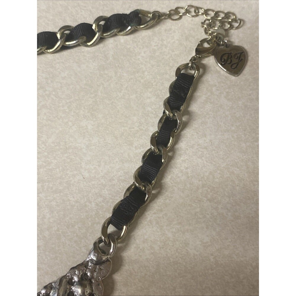 Betsey Johnson Pink, Black and Silver Jeweled Collar Necklace - Picture 13 of 13